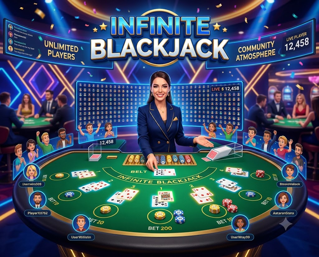 Infinite Blackjack at JILI777 - unlimited players, one dealer